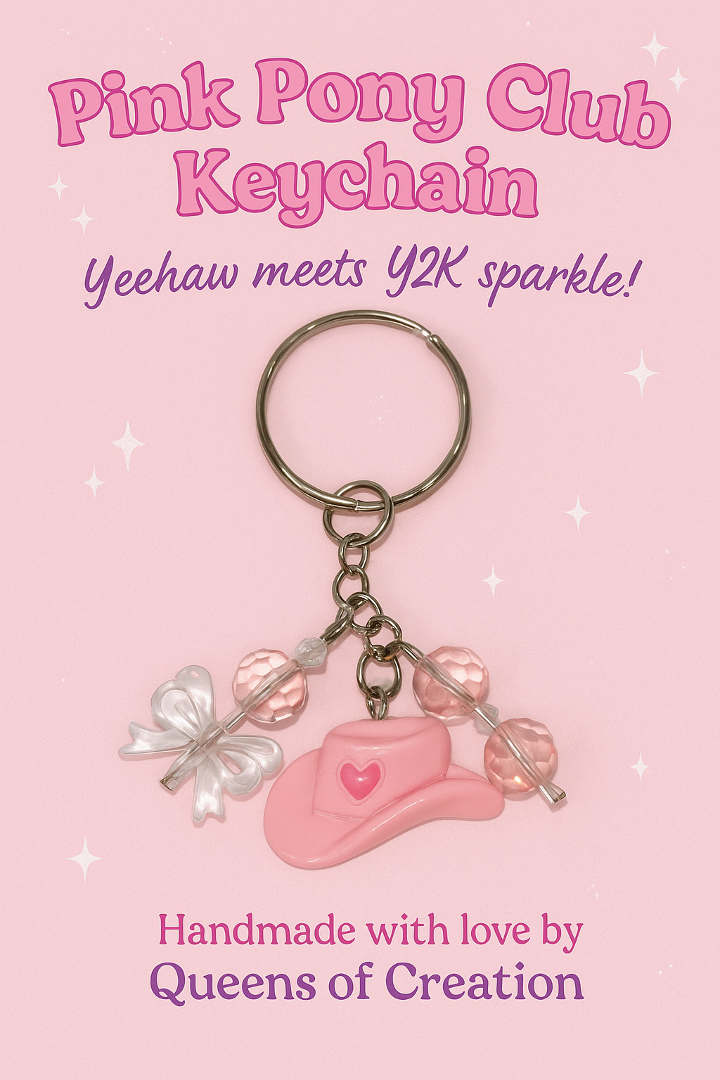 Pink Pony Club Cowgirl Keychain